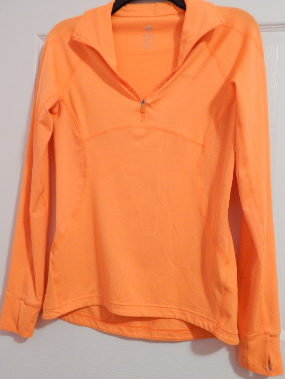 Adidas Women's Golf Pullover Long Sleeve Orange Quarter Zip XS